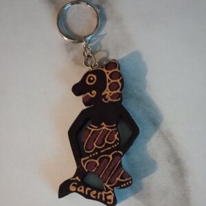 Hand Crafted Black and Purple Key & Card Holder